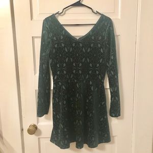 Long Sleeve Velvet Art Deco Dress